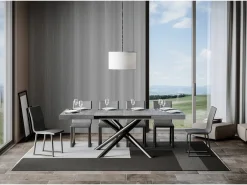 Mesa extensible 90x130/234 cm Famas Cemento estructura Antracita