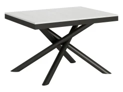 Mesa extensible 90x120/224 cm Famas Evolution Fresno Blanco estructura Antracita