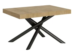 Mesa extensible 90x120/224 cm Famas Roble Natural estructura Antracita