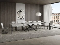 Mesa extensible 90x140/400 cm Famas Cachemira estructura Antracita