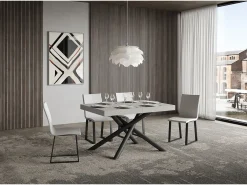 Mesa extensible 90x140/400 cm Famas Cachemira estructura Antracita