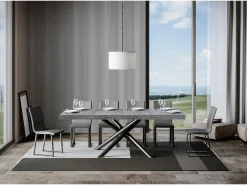 Mesa extensible 90x140/400 cm Famas Premium Cemento estructura Antracita