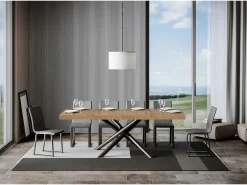 Mesa extensible 90x140/400 cm Famas Premium Roble Natural estructura Antracita