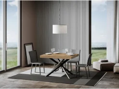 Mesa extensible 90x140/400 cm Famas Premium Roble Natural estructura Antracita