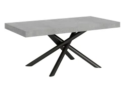 Mesa extensible 90x200/304 cm Famas Cemento estructura Antracita