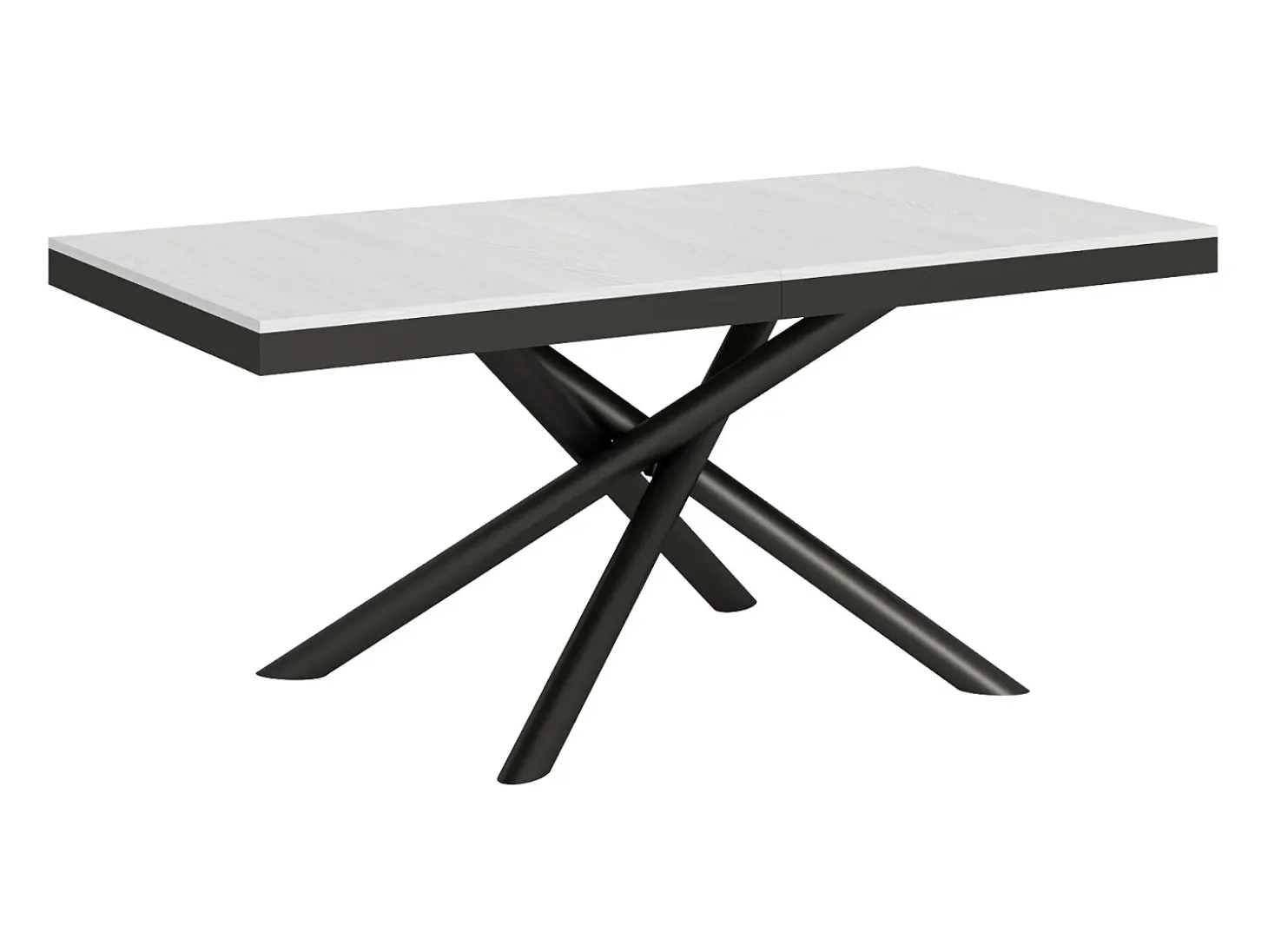 Mesa extensible 90x180/284 cm Famas Evolution Fresno Blanco estructura Antracita
