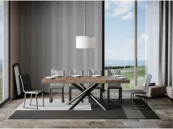 Mesa extensible 90x130/390 cm Famas Premium Nogal estructura Antracita