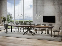 Mesa extensible 90x160/420 cm Famas Premium Nogal estructura Antracita