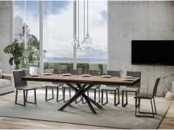 Mesa extensible 90x180/440 cm Famas Evolution Roble Natural estructura Antracita