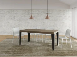 Mesa extensible 90x200/304 cm Flame gris paloma patas antracita