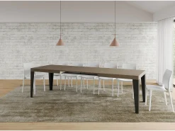 Mesa extensible 90x200/304 cm Flame gris paloma patas antracita