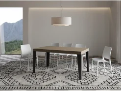 Mesa extensible 90x160/264 cm Flame Premium gris paloma patas antracita
