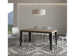 Mesa extensible 90x160/264 cm Flame Premium gris paloma patas antracita
