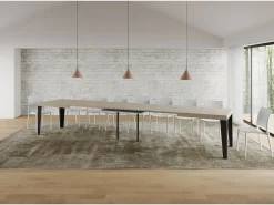 Mesa extensible 200/460x90 cm Flame cachemira patas antracita