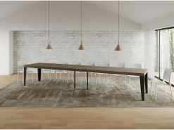 Mesa extensible 90x200/460 cm Flame Premium gris paloma patas antracita