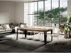 Mesa extensible 140/400x90 cm Flame roble natural patas antracita