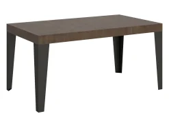 Mesa extensible 160/244x80 cm Flame nogal patas antracita