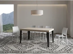 Mesa extensible 90x160/264 cm Flame Premium Cachemira patas antracita