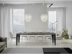 Mesa extensible 200/460x90 cm Flame cemento patas antracita