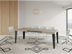Mesa extensible 120/204x80 cm Flame cachemira patas antracita