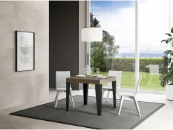 Mesa extensible 90/246x90 cm Flame gris paloma patas antracita