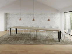 Mesa extensible 90x200/460 cm Flame Premium cachemira patas antracita
