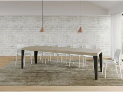 Mesa extensible 90x200/460 cm Flame Premium cachemira patas antracita
