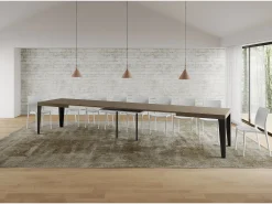 Mesa extensible 90x180/440 cm Flame gris paloma patas antracita