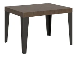 Mesa extensible 110/194x70 cm Flame nogal patas antracita