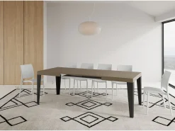 Mesa extensible 120/224x90 cm Flame gris paloma patas antracita