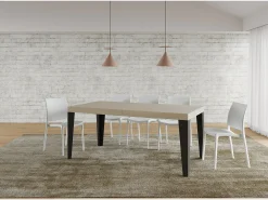 Mesa extensible 200/304x90 cm Flame cachemira patas antracita