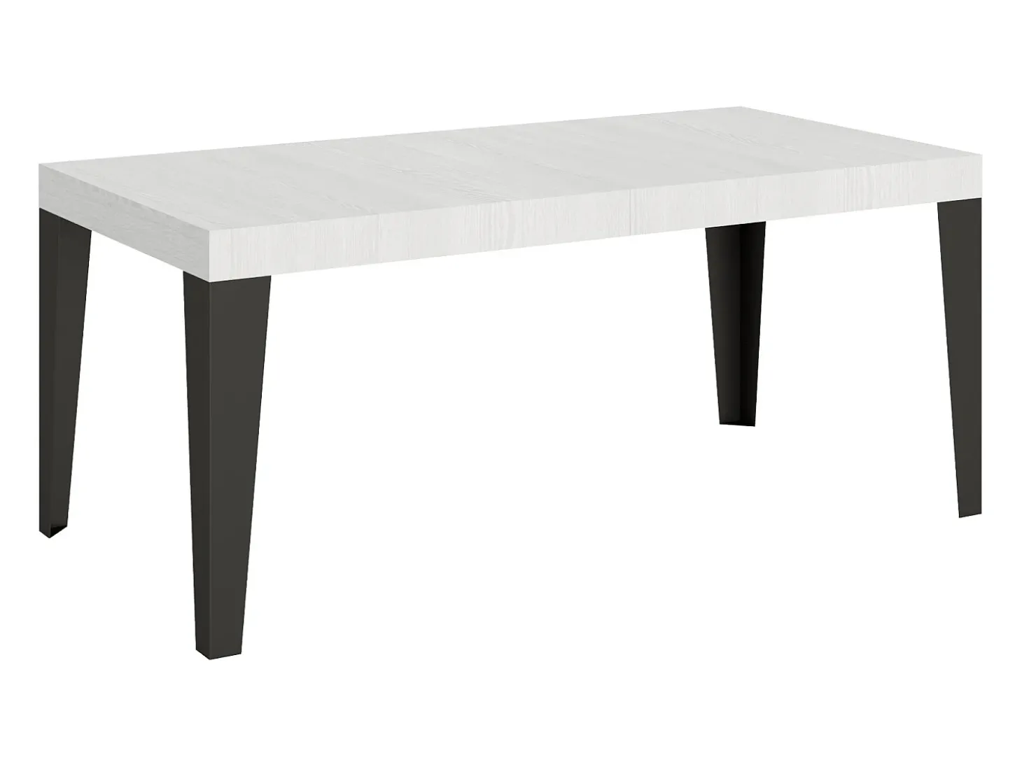 Mesa extensible 200/460x90 cm Flame fresno blanco patas antracita