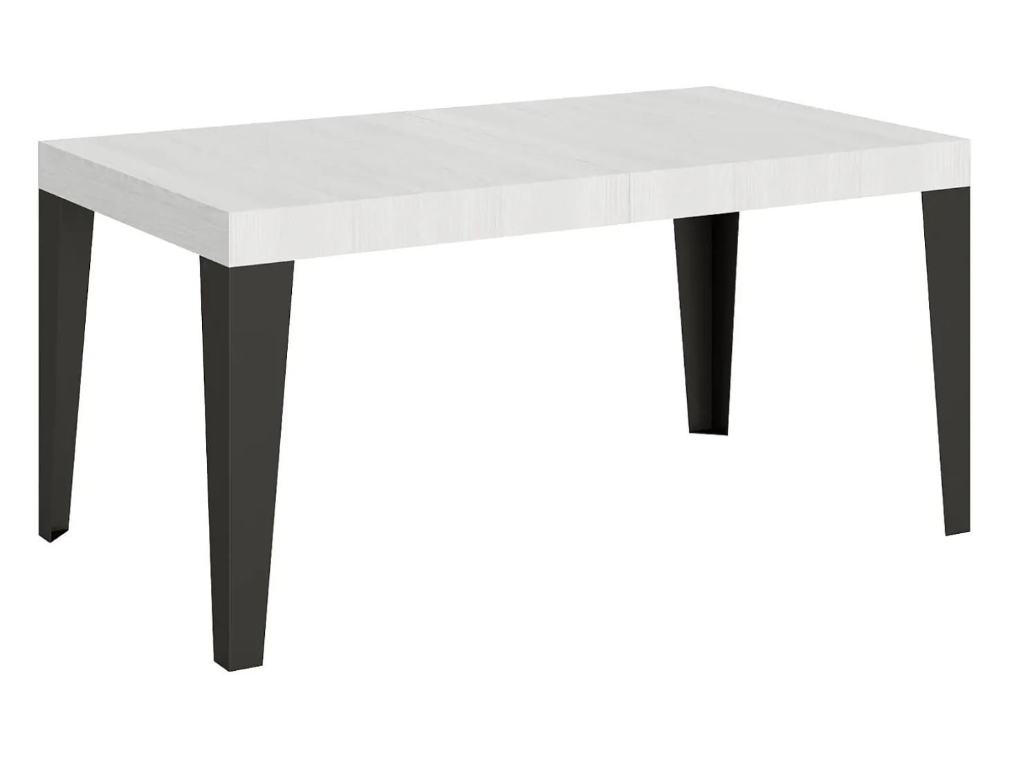 Mesa extensible 160/244x80 cm Flame fresno blanco patas antracita