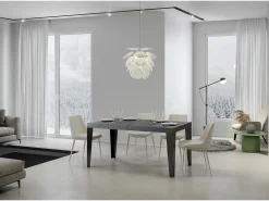 Mesa extensible 90x200/304 cm Flame Premium Cemento estructura Antracita