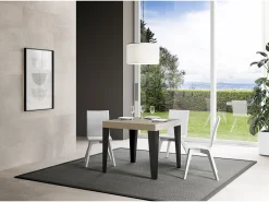 Mesa extensible 90/246x90 cm Flame cachemira patas antracita