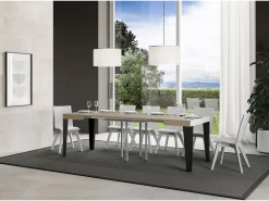Mesa extensible 90/246x90 cm Flame cachemira patas antracita