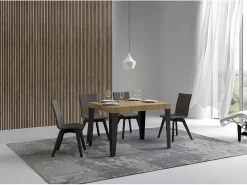 Mesa extensible 110/194x70 cm Flame roble natural patas antracita