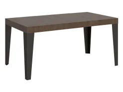 Mesa extensible 120/224x90 cm Flame Premium nogal patas antracita
