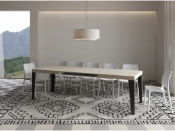 Mesa extensible 160/420x90 cm Flame cachemira patas antracita
