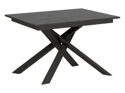 Mesa extensible 90x120/180 cm Ganty Antracita Spatolato - Canto antracita Estructura antracita