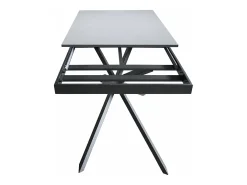 Mesa extensible 90x160/220 cm Ganty Fresno Blanco - canto del mismo color que la estructura Antracita