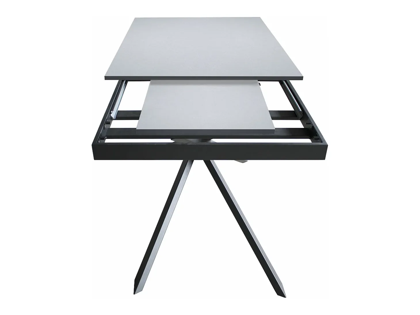 Mesa extensible 90x160/220 cm Ganty Roble Nature - canto del mismo color que la estructura Antracita