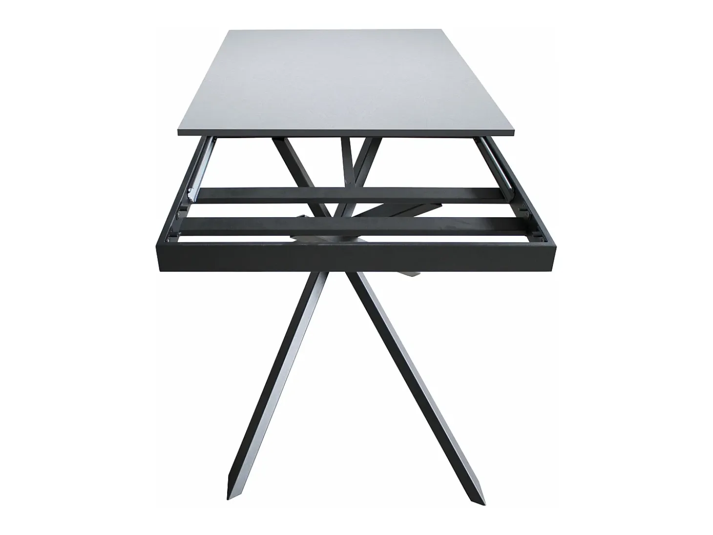 Mesa extensible 90x160/220 cm Ganty Roble Nature - canto del mismo color que la estructura Antracita