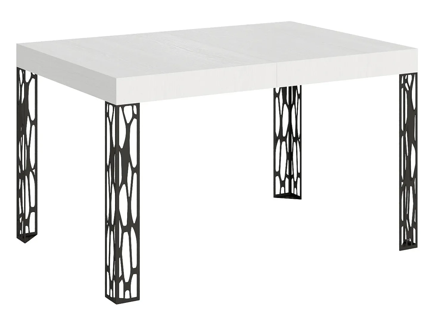 Mesa extensible 90x120/224 cm Ghibli Fresno Blanco estructura Antracita