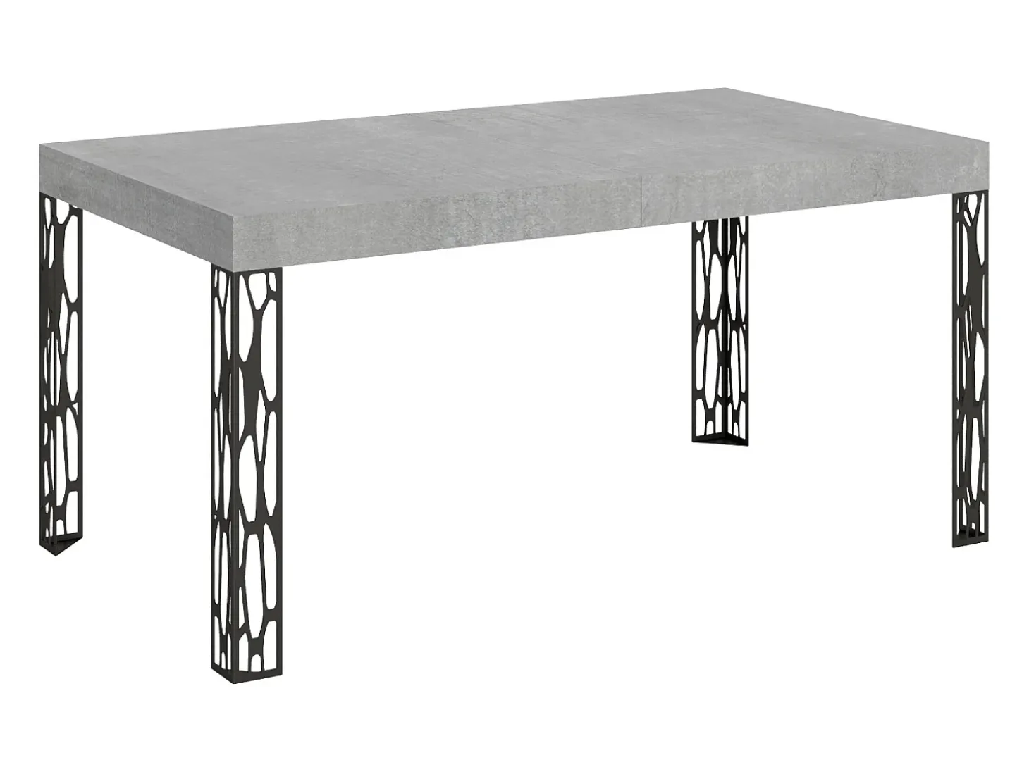 Mesa extensible 80x160/244 cm Ghibli Cemento estructura Antracita