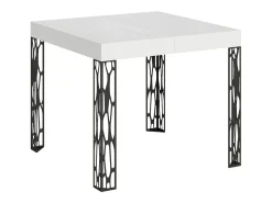 Mesa extensible 90x90/246 cm Ghibli Fresno Blanco estructura Antracita