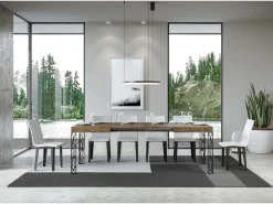 Mesa extensible 90x120/224 cm Ghibli Nogal estructura Antracita