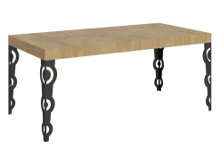 Mesa extensible 200/304x90 cm Karamay roble natural patas antracita