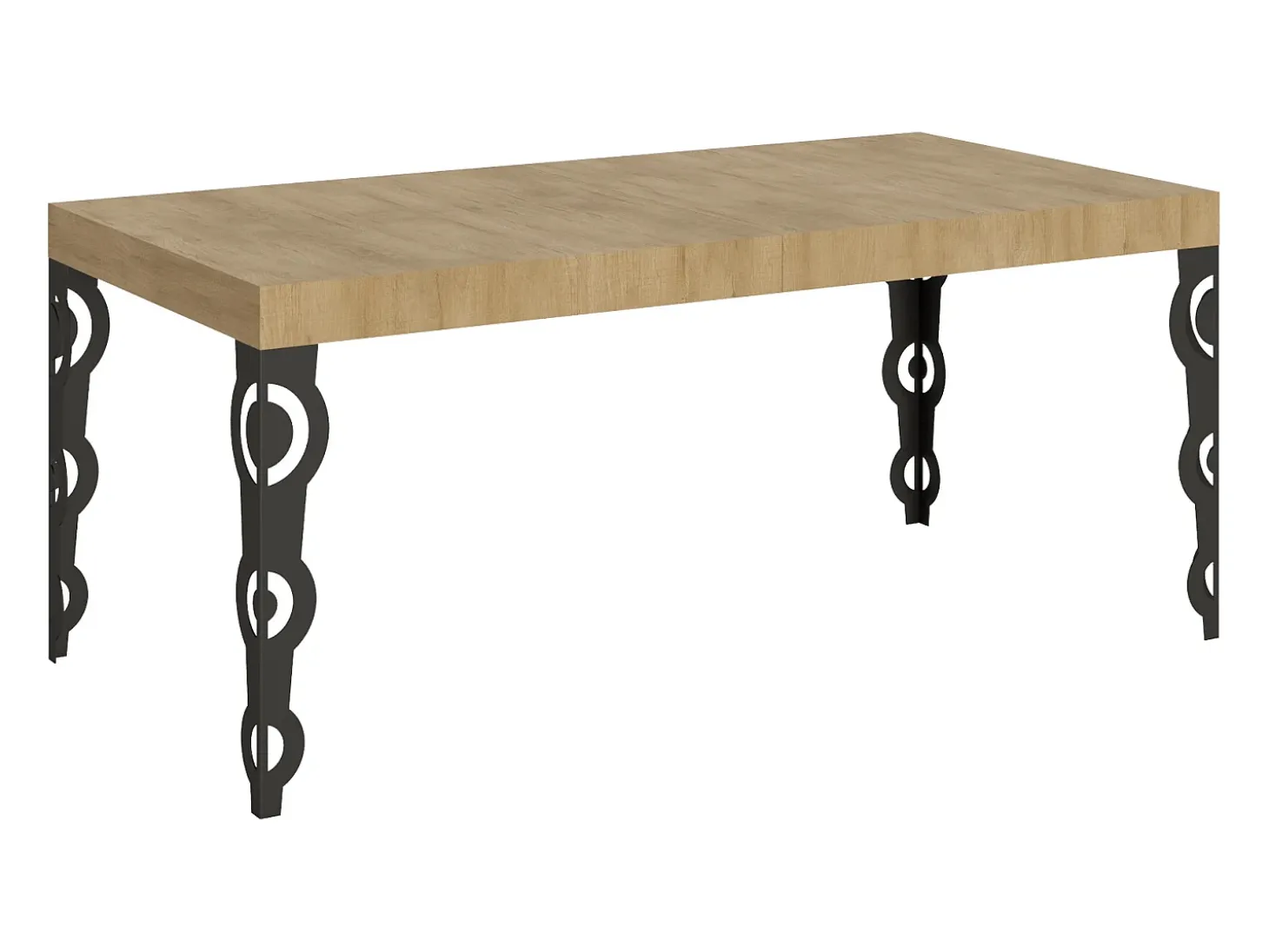 Mesa extensible 200/304x90 cm Karamay roble natural patas antracita