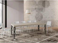 Mesa extensible 90x140/400 cm Karamay Premium cachemira patas antracita